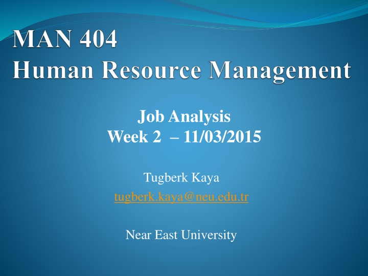 job analysis week 2 11 03 2015