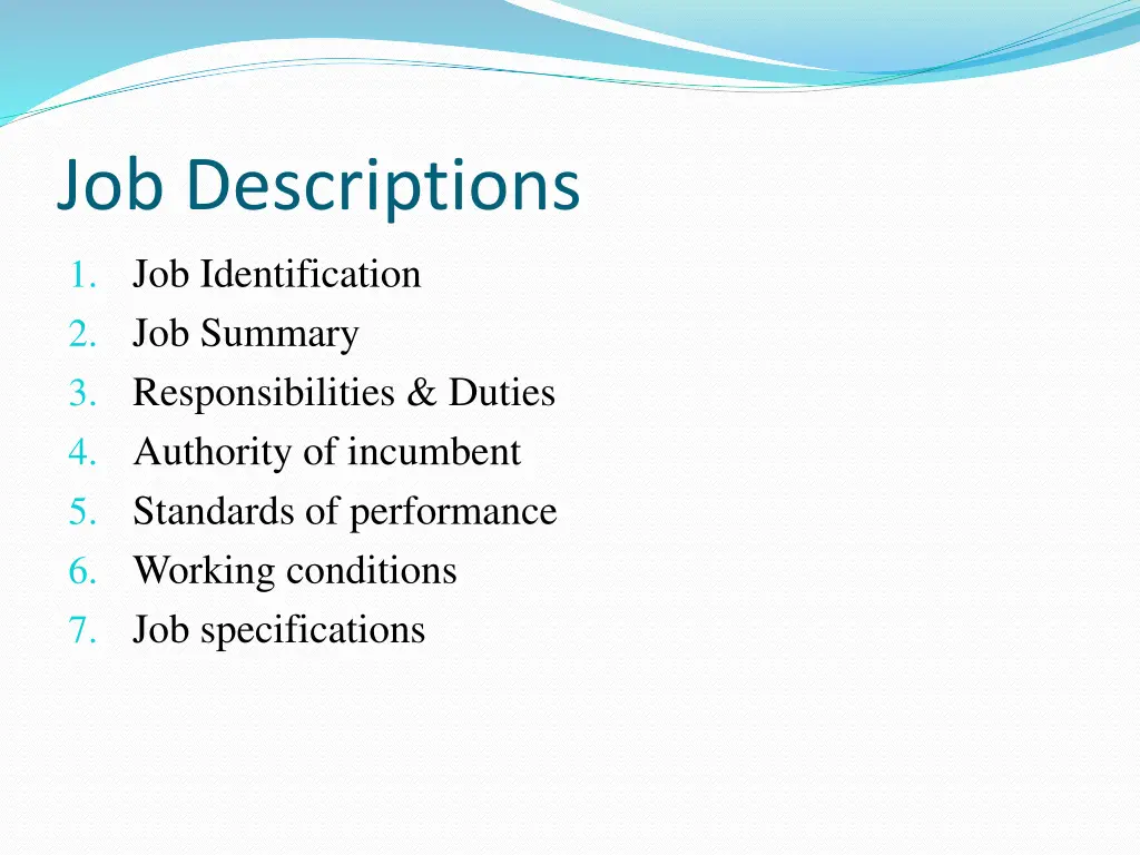 job descriptions