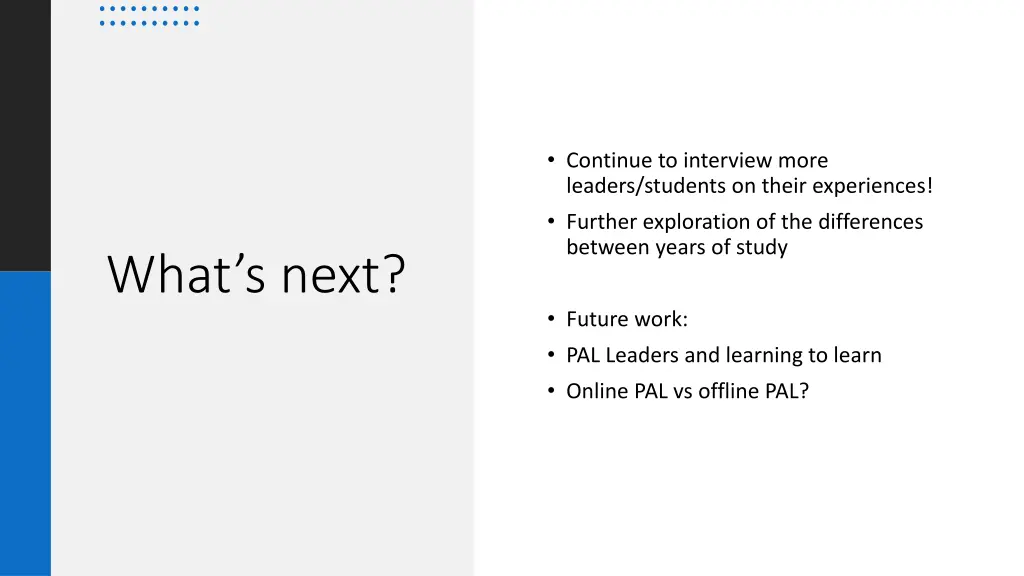 continue to interview more leaders students