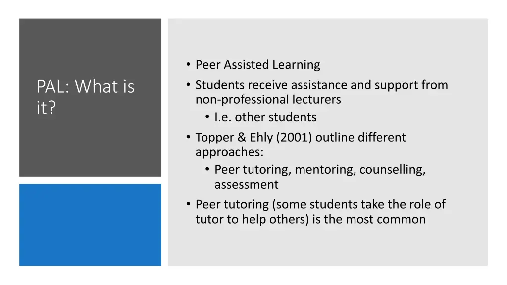 peer assisted learning students receive