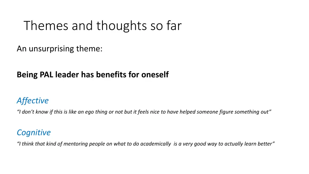 themes and thoughts so far