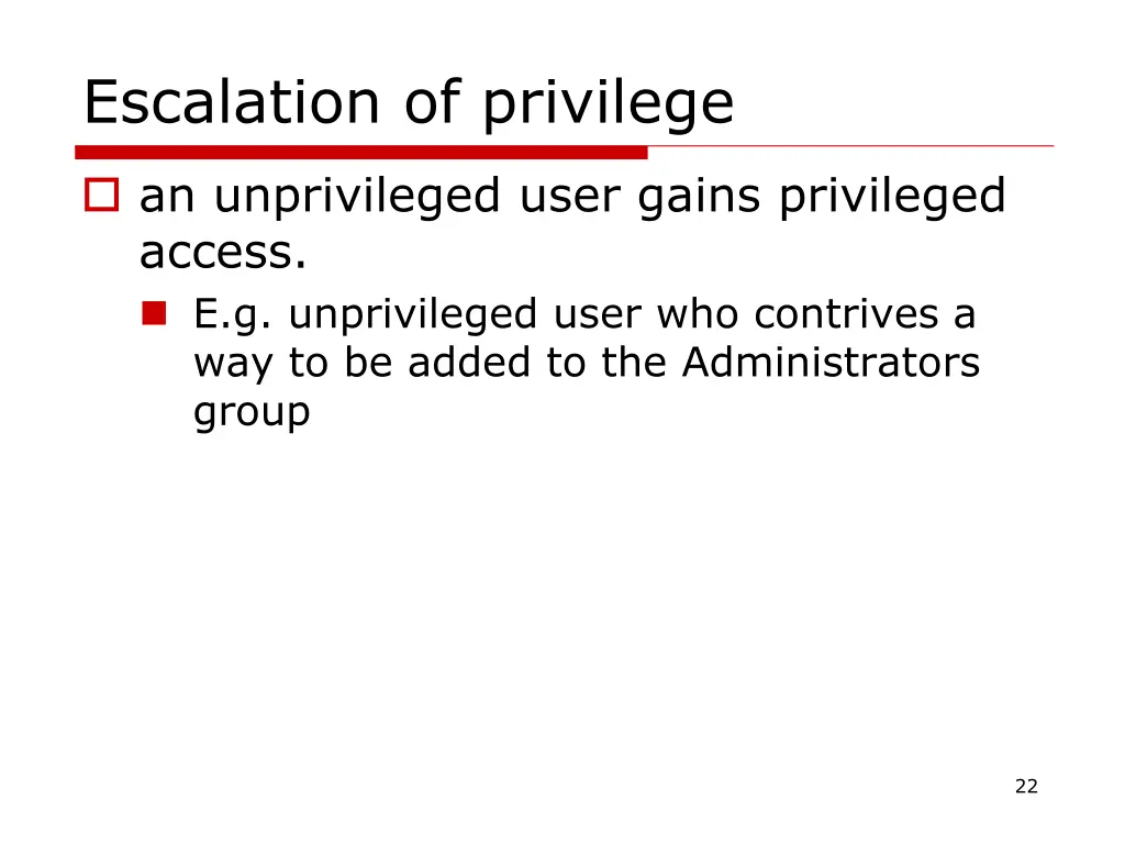 escalation of privilege
