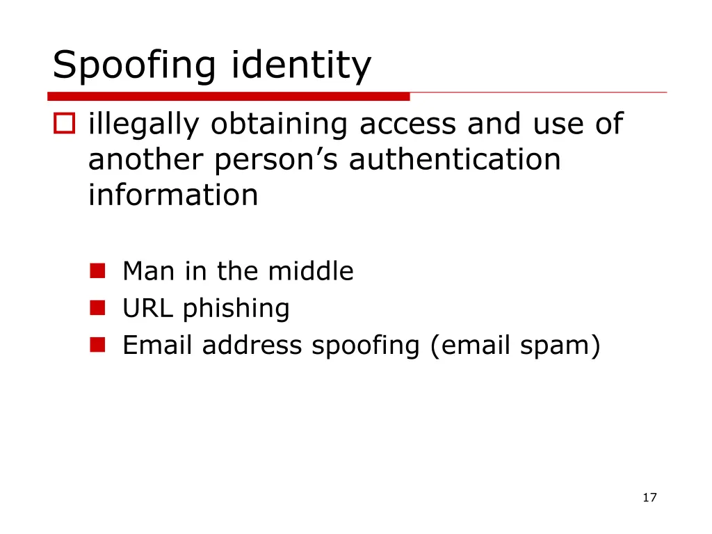 spoofing identity