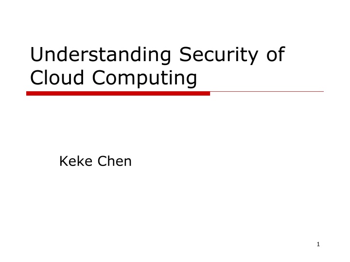 understanding security of cloud computing