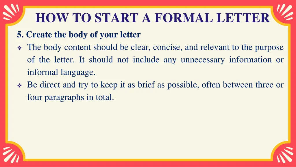 how to start a formal letter 5 create the body