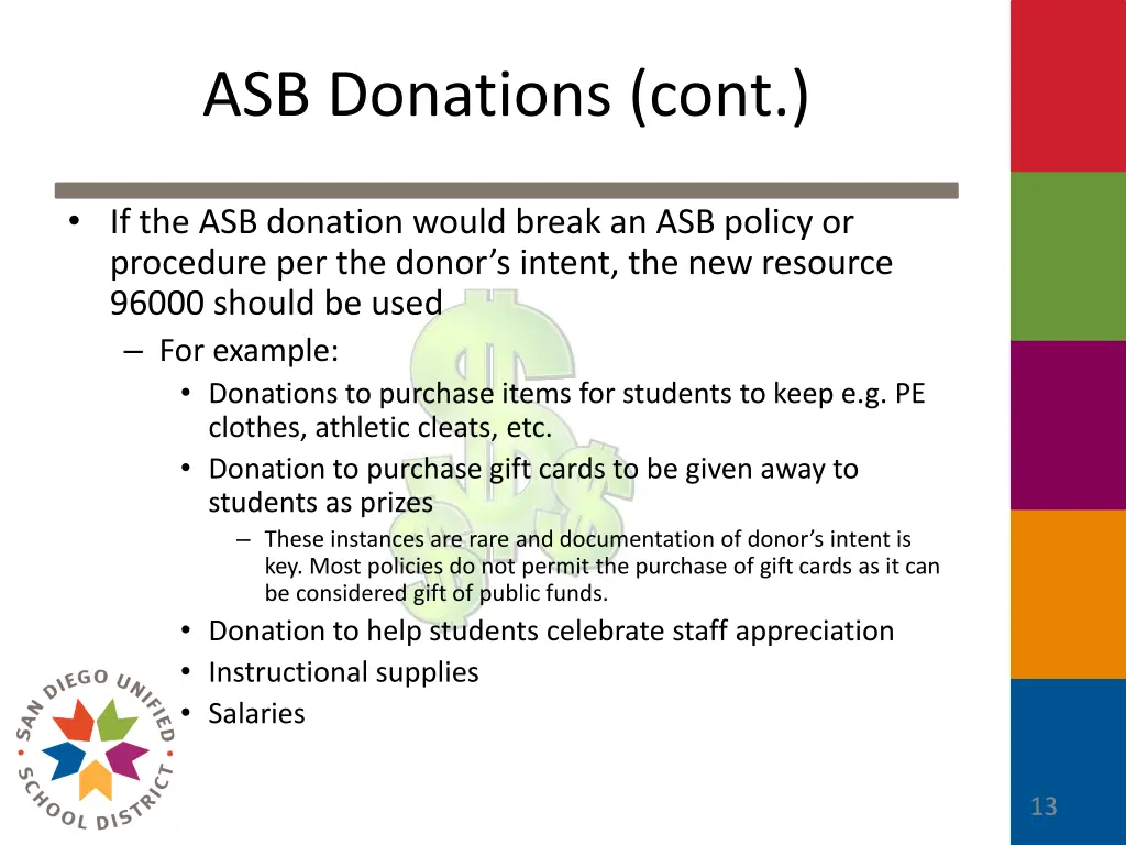 asb donations cont