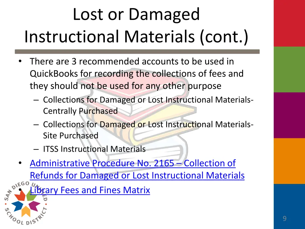lost or damaged instructional materials cont 3
