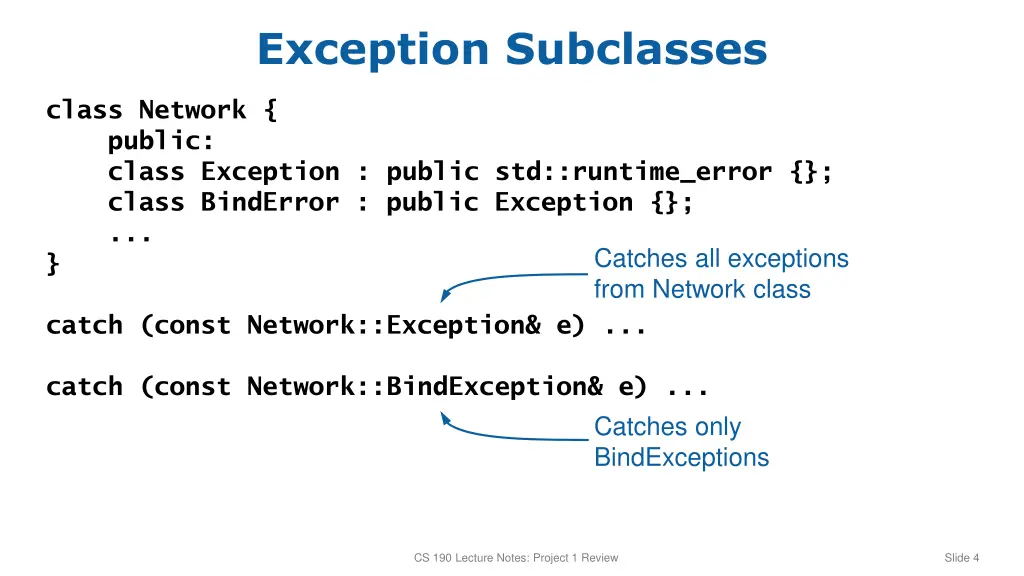 exception subclasses