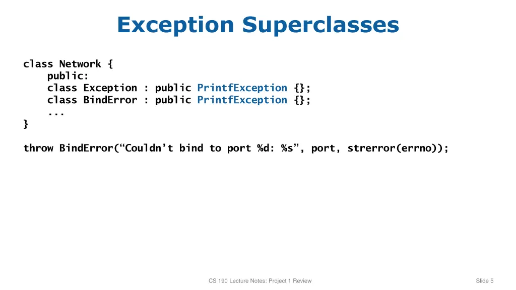 exception superclasses