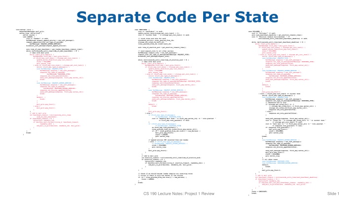 separate code per state