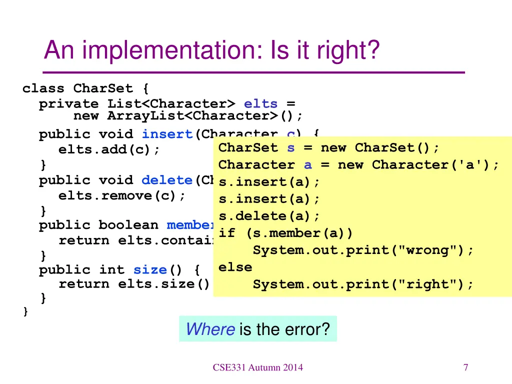 an implementation is it right
