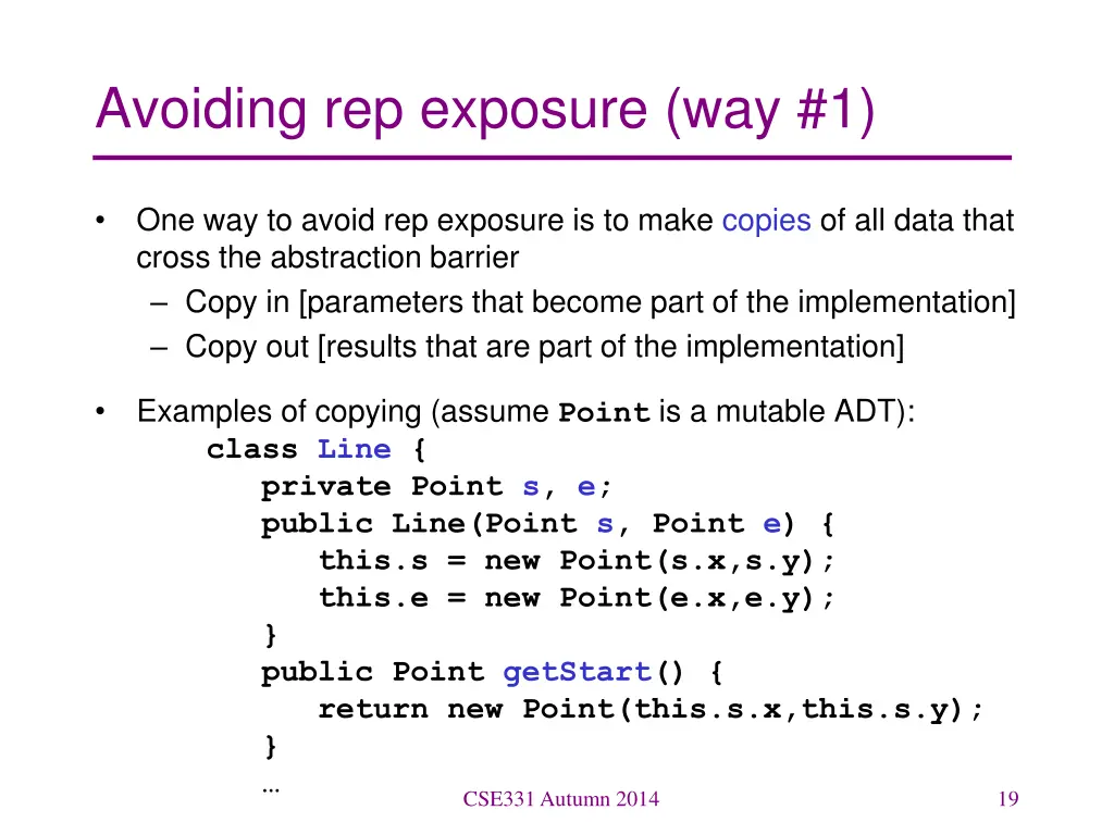 avoiding rep exposure way 1