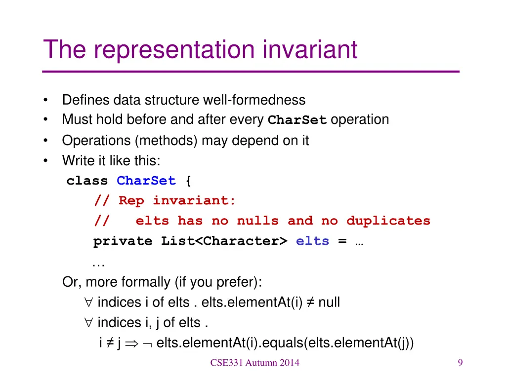 the representation invariant