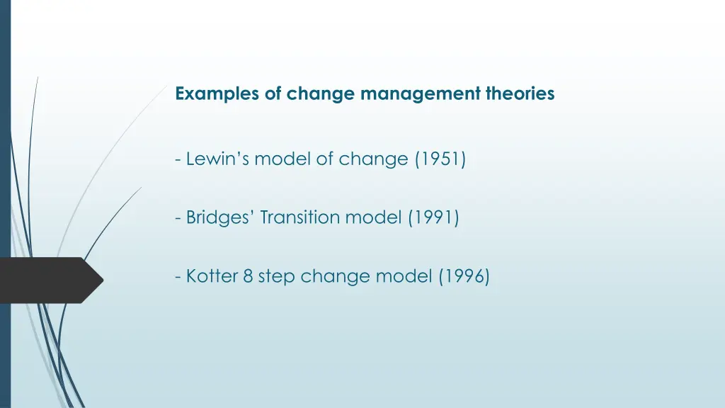 examples of change management theories