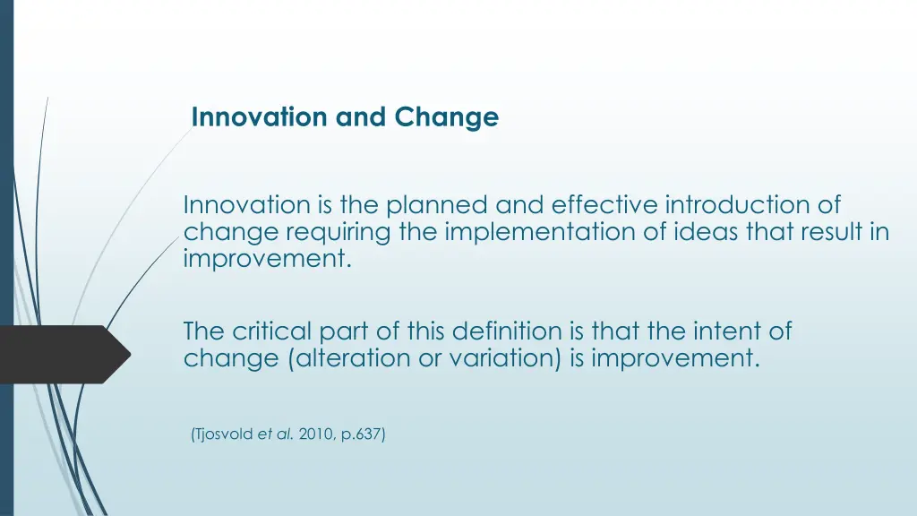 innovation and change