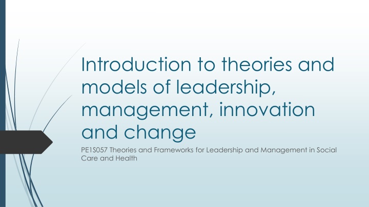introduction to theories and models of leadership