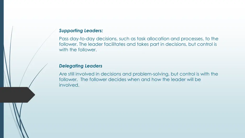 supporting leaders