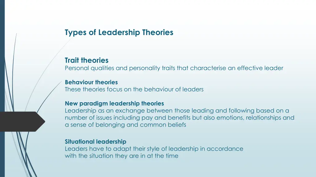 types of leadership theories
