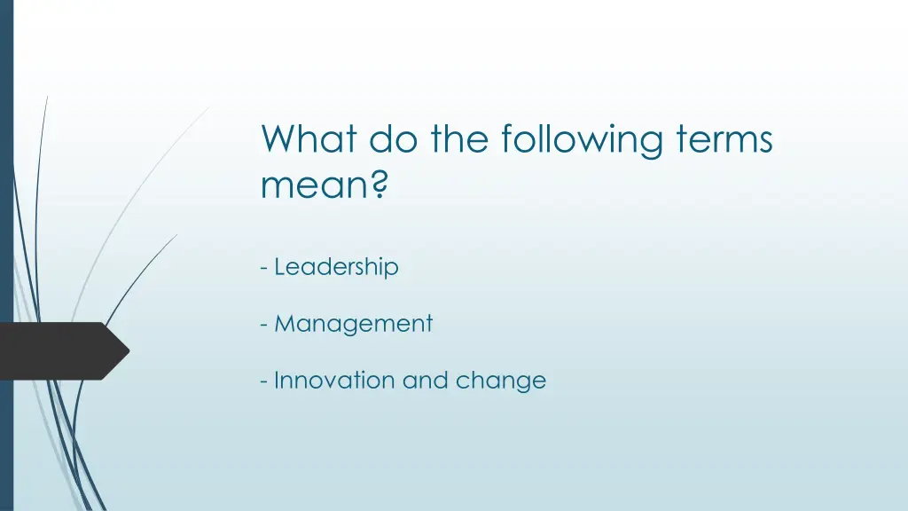 what do the following terms mean