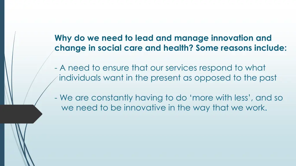 why do we need to lead and manage innovation 1