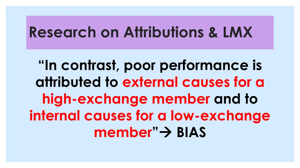 research on attributions lmx 1