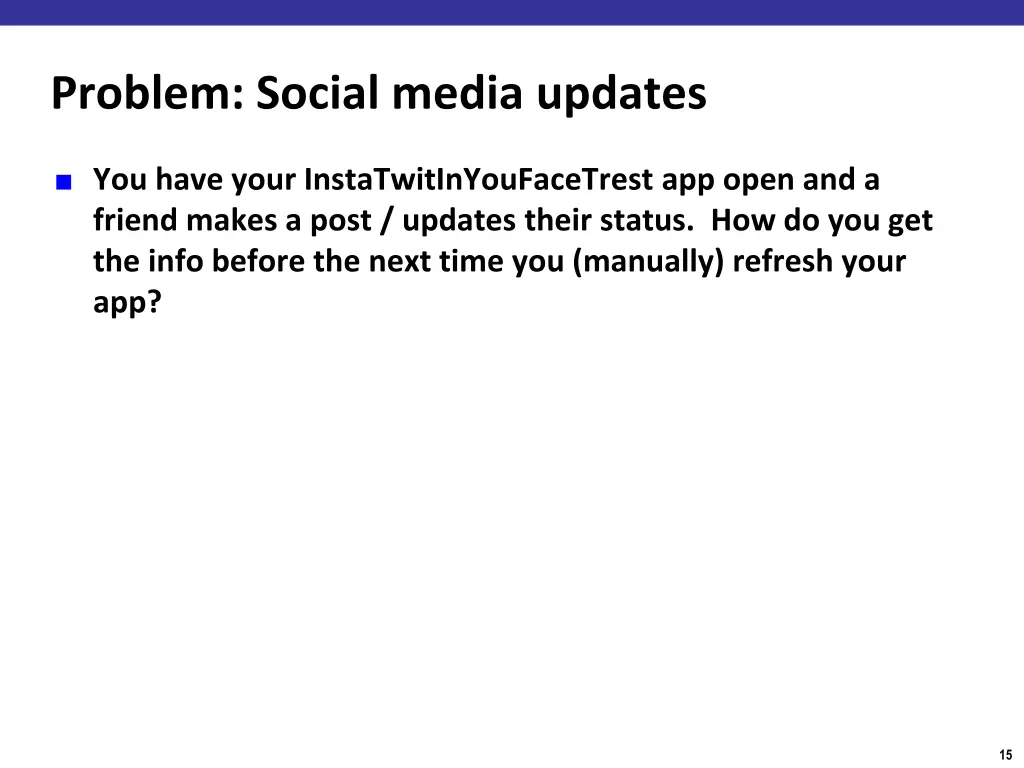 problem social media updates