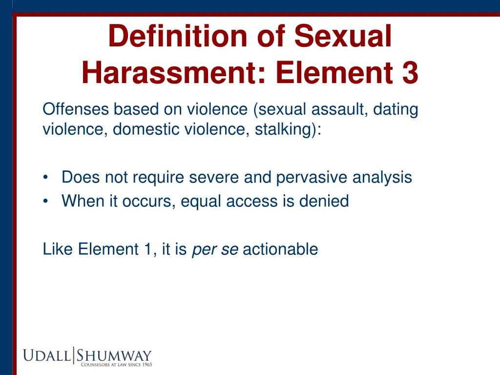 definition of sexual harassment element 3