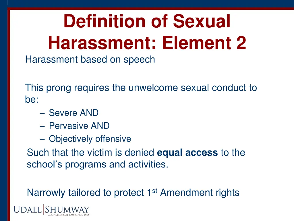 definition of sexual harassment element