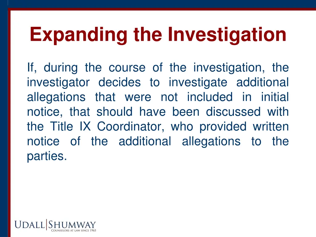 expanding the investigation