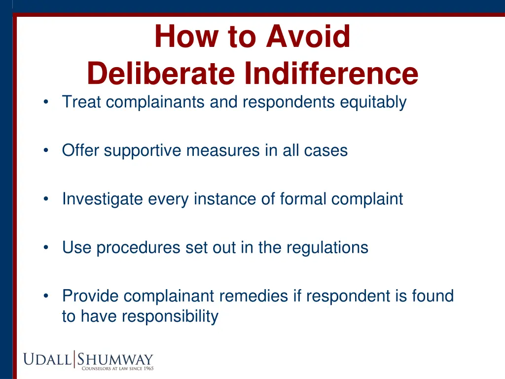 how to avoid deliberate indifference treat