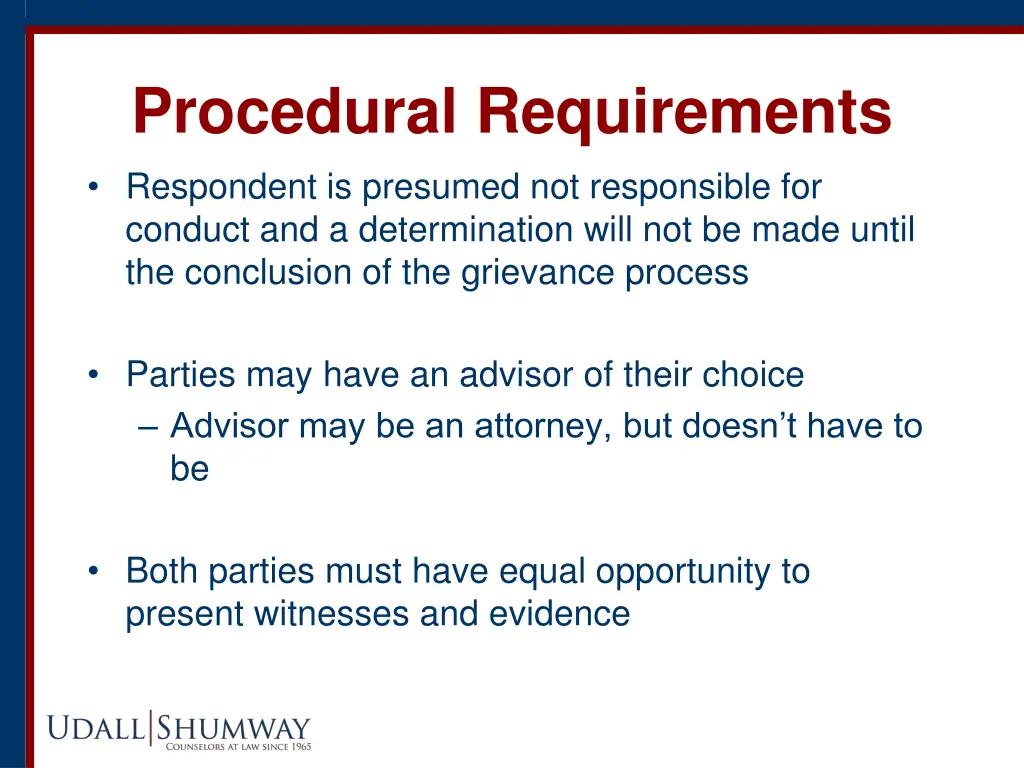 procedural requirements respondent is presumed