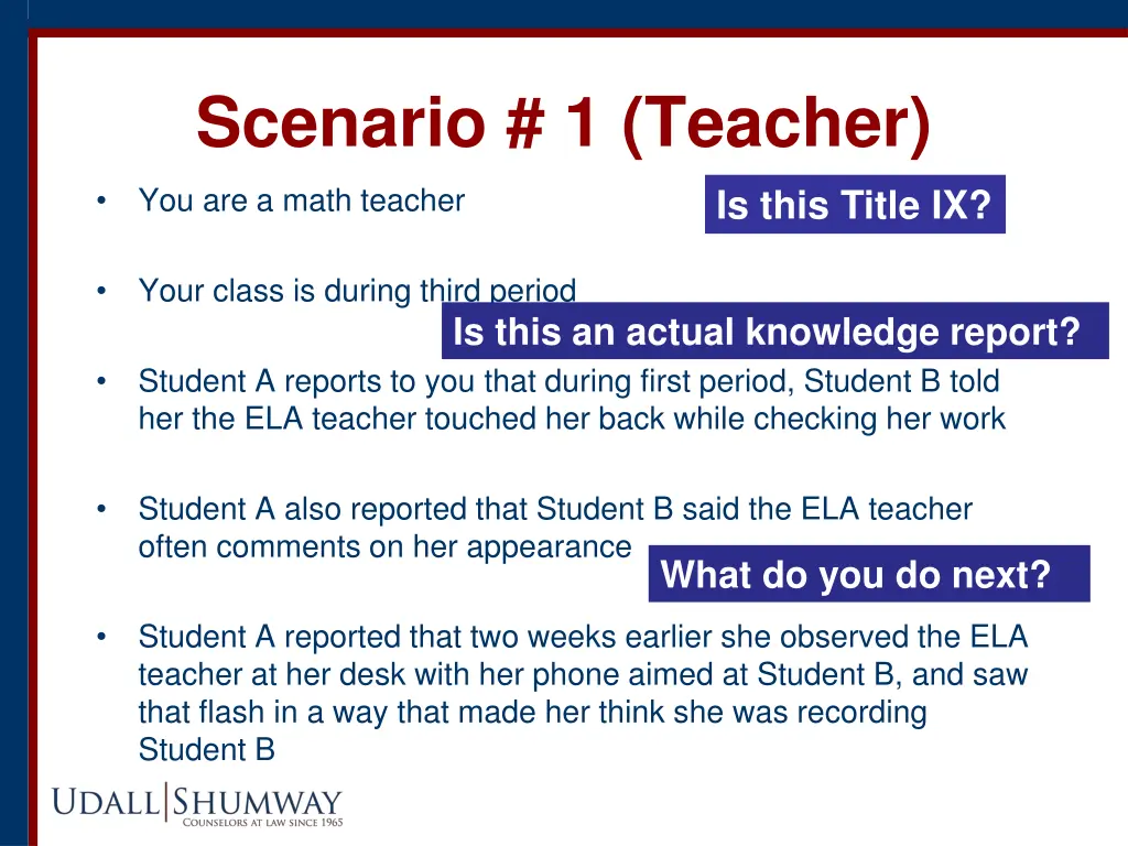scenario 1 teacher