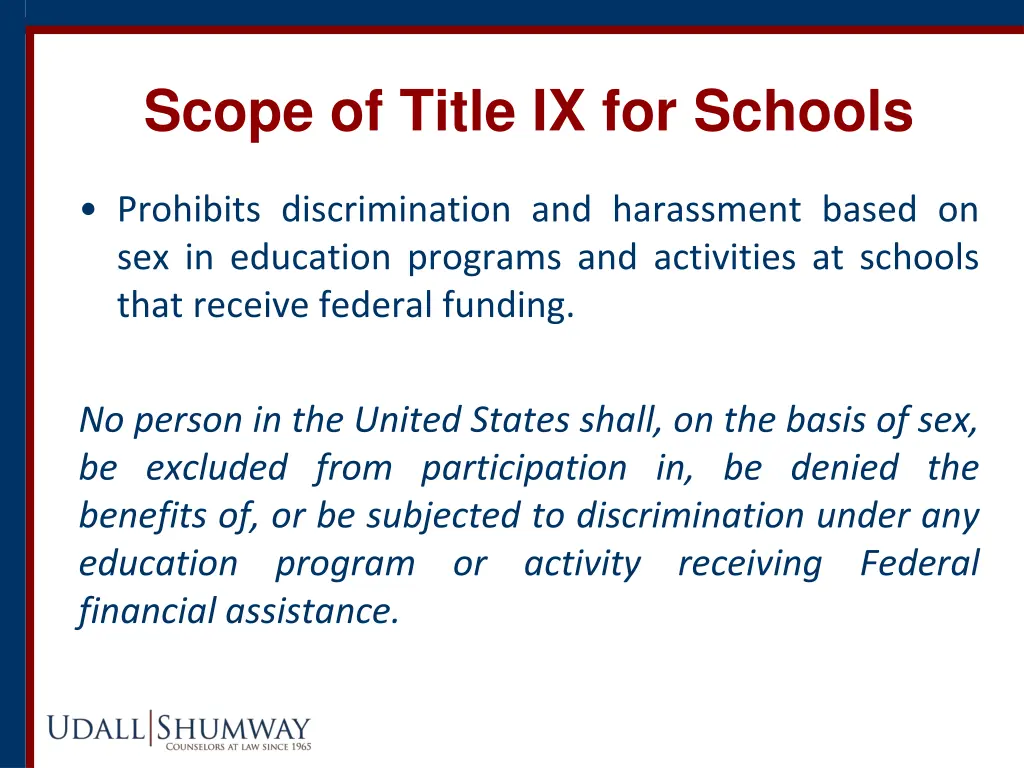 scope of title ix for schools
