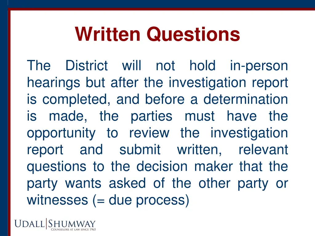 written questions