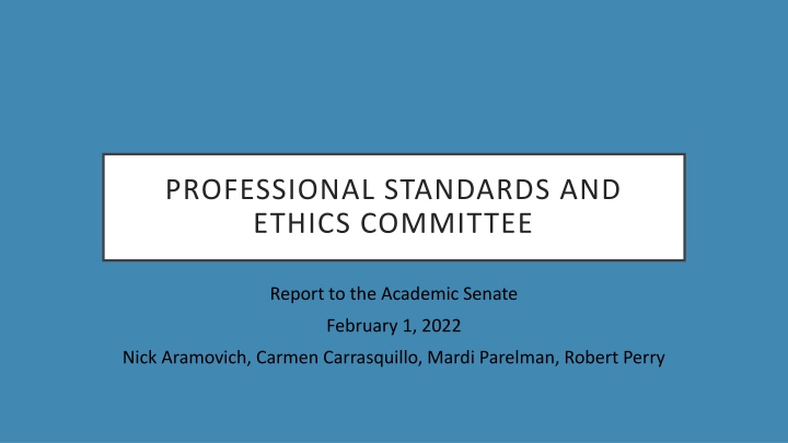 professional standards and ethics committee