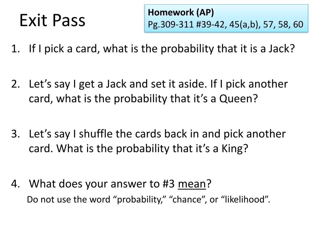 homework ap pg 309 311 39 42 45 a b 57 58 60 1