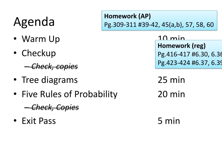homework ap pg 309 311 39 42 45 a b 57 58 60