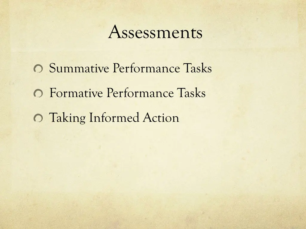 assessments