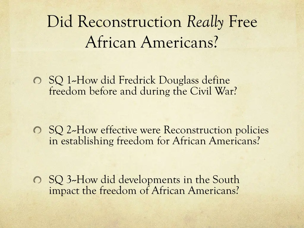 did reconstruction really free african americans