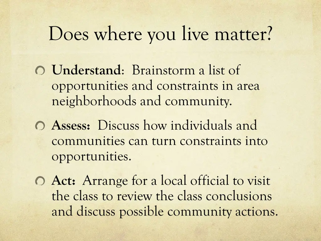 does where you live matter