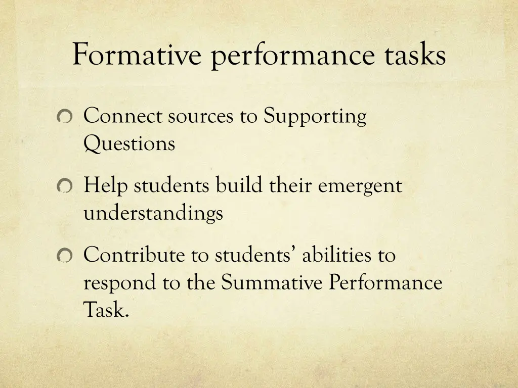 formative performance tasks