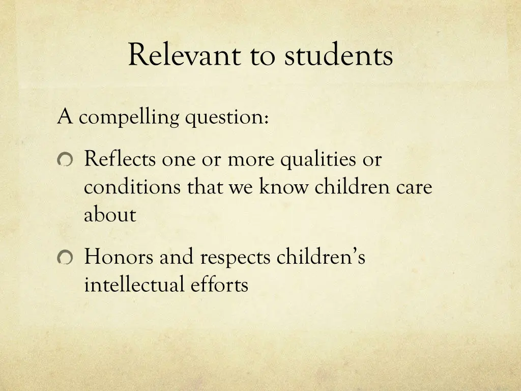 relevant to students