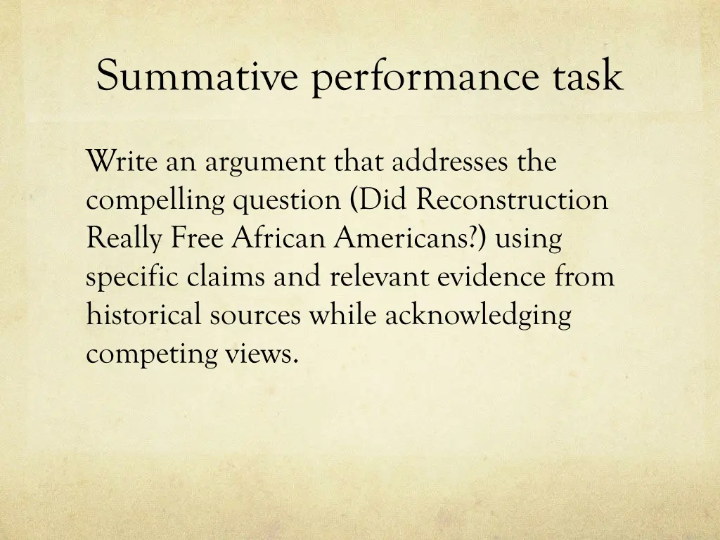 summative performance task