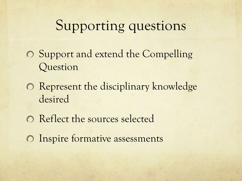 supporting questions