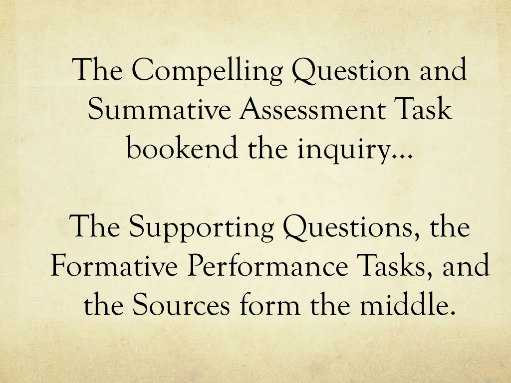 the compelling question and summative assessment