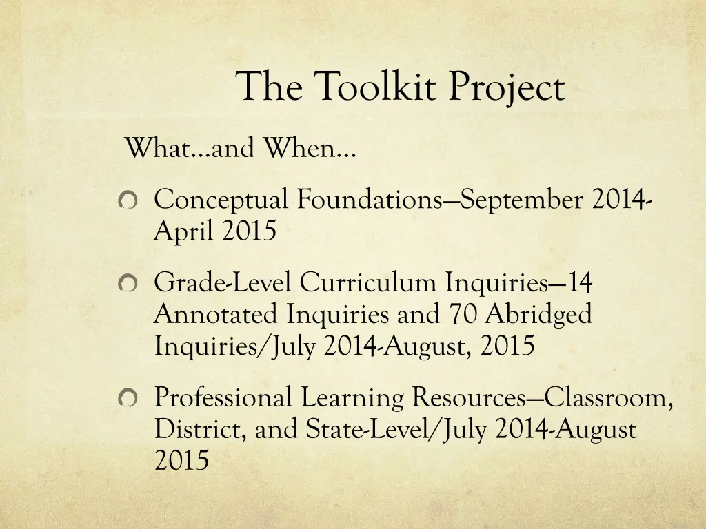 the toolkit project 1
