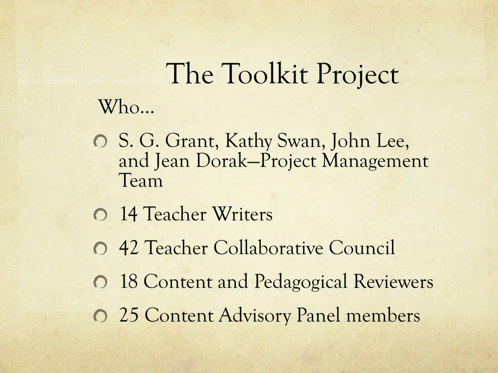 the toolkit project