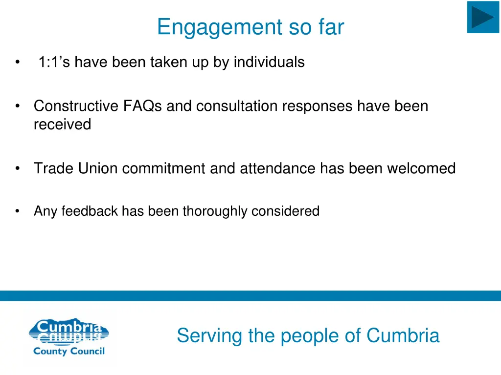 engagement so far