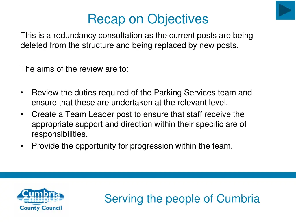 recap on objectives