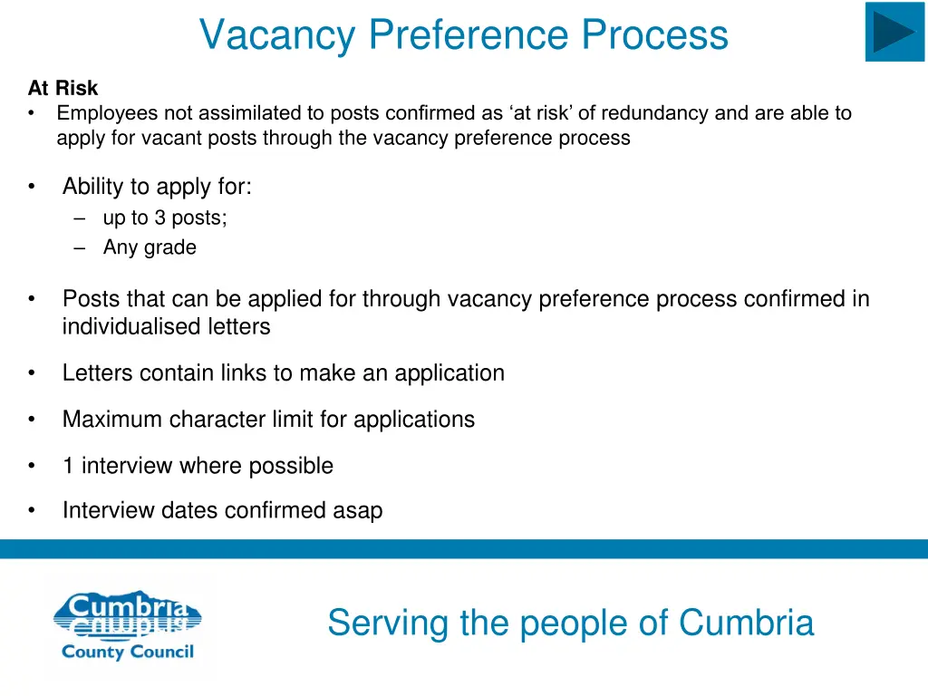 vacancy preference process